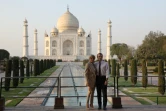 Le président français EMmanuel Macron et son épouse Brigitte Macron au Taj Mahal, en Inde, le 11 mars 2018