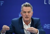 Le candidat communiste à la présidentielle Fabien Roussel présente son programme économique au Medef, le 21 février 2022 à Paris