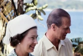 La reine Elizabeth II et son époux le prince Philippe en visite au Vanuatu en février 1974