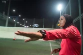 L'arbitre Hanane Hassan lors d'un match de football féminin au Caire le 3 juin 2018