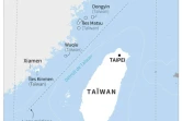 Carte de Taïwan et de la Chine montrant notamment la ligne médiane du détroit de Taïwan, démarcation non officielle entre la Chine et Taïwan que Pékin ne reconnaît pas