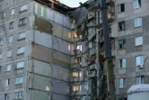 L'immeuble touché par une explosion au gaz à Magnitogorsk, dans l'Oural, en Russie, photographié le 1er janvier 2019