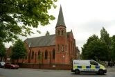 Un fourgon de police devant la mosquée de Didsbury à Manchester, le 24 mai 2017