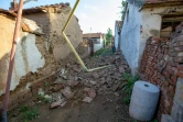 Des maisons endommagées après un séisme de magnitude 5,4, le 6 août 2023 dans la localité de Dezhou dans l'est de la Chine 