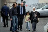 Une famille de réfugiés syriens  le 18 avril 2016 à Rome où ils sont arrivés à l'invitation du pape