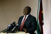 Le président sud-africain  Cyril Ramaphosa, lors de son allocution sur le confinement, le 26 mars 2020 à Johannesbourg