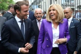 Emmanuel Macron et sa femme Brigitte Macron, le 9 mai 2018, à Aix-la-Chapelle