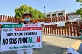 Lors d'un rassemblement en faveur de la réforme du marché de l'électricité devant la Chambre des députés à Mexico, le 17 avril 2022