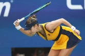 La Suissesse Belinda Bencic, lors de sa défaite face à la Britannique Emma Raducanu, en quart de finale de l'US Open, le 8 septembre 2021 à New York
