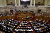 Le chef du parti conservateur grec de la Nouvelle-Démocratie, Kyriakos Mitsotakis devant le Parlement à Athènes, le 14 juin 2018