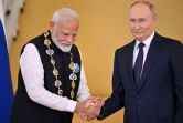 Le Premier ministre indien Narendra Modi (gauche) et le président russe Vladimir Poutine le 9 juillet 2024 au Kremlin, à Moscou