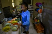 Des repas servis à des enfants de Maracaibo par la fondation Econciencia, le 10 juin 2019