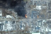 Image satellite Maxar d'un quartier de la ville ukrainienne de Marioupol après une attaque russe, le 12 mars 2022