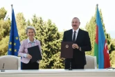 Ursula von der Leyen et le président azerbaïdjanais Ilham Aliev à Bakou, le 18 juillet 2022. L'UE va douber ses importations de gaz naturel depuis l'Azerbaïdjan