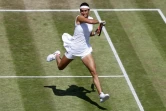 La Française Caroline Garcia face à l'Américaine Madison Brengle au 3e tour à Wimbledon, le 7 juillet 2017