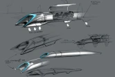 Dessin représentant l'Hyperloop dévoilé à San Francisco le 12 août 2013