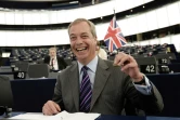 Le chef du Parti de l'Indépendance du Royaume-Uni (UKIP) Nigel Farage, appelant au Brexit, le 8 juin 2016 au Parlement européen à Strasbourg