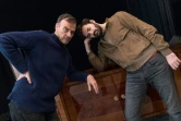 Robert Cantarella et Nicolas Maury (d), metteurs en scène de "Ida ou le délire" de Hélène Bessette, posent à la Comédie de Clermont-Ferrand, le 24 janvier 2019