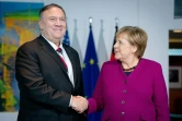 Le secrétaire d'Etat américain Mike Pompeo et la chancelière allemande Angela Merkel à Berlin le 8 novembre 2019 