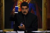 Le président socialiste vénézuélien Nicolas Maduro, le 22 août 2017 lors d'une conférence de presse au palais présidentiel de Miraflores à Caracas