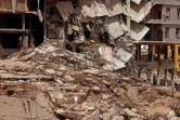 Bâtiment endommagé à la suite d'inondations soudaines et meurtrières dans la ville de Derna, dans l'est de la Libye, le 18 septembre 2023
