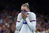 La déception de la handballeuse française Léna Grandveau après la défaite en finale des JO face à la Norvège, le 10 août 2024 Villeneuve-d'Ascq