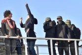 Les occupants de la ZAD de  Notre-Dame-des-Landes laissent éclater leur joie à l'annonce de l'abandon du projet d'aéroport, le 17 janvier 2018