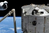 Image vidéo diffusée le 24 avril 2021 par la Nasa de la capsule Crew Dragon de SpaceX à quelques mètres de l'ISS avant son amarrage à la Station spatiale internationale