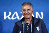 Le sélectionneur de l'Iran, Carlos Queiroz pendant une conférence de presse le 19 juin 2018, avant le match du groupe B face à l'Espagne