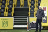 Le nouvel entraîneur de Nantes, Raymond Domenech, avant le coup d'envoi du match de Ligue 1 face à Rennes, à La Beaujoire, le 6 janvier 2021