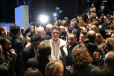 Benjamin Griveaux (LREM) (c), candidat aux municipales, lors d'un meeting, le 27 janvier 2020 à Paris