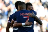 Kylian Mbappé et Neymar lors d'un match amical avec le Paris Saint-Germain contre le Celtic Glasgow au Parc des Princes le 21 juillet 2020. 