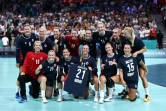 La joie des Norvégiennes, sacrées championnes olympiques de handball face aux Françaises, le 10 août 2024 à Villeneuve-d'Ascq