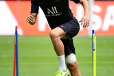 Edinson Cavani à l'entraînement à Shenzhen, en Chine, le 2 août 2019 à la veille du Trophée des champions opposant le Paris SG à Rennes