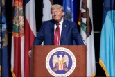 L'ex-président américain Donald Trump donne un discours devant l'association de la Garde nationale, à Detroit (Michigan), le 26 août 2024