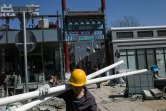 Rénovation d'une rue de Pékin le 18 avril 2017