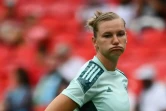 La capitaine allemande Alexandra Popp à l'échauffement pour la finale de l'Euro à Wembley  avant de se retirer sur blessure, le 31 juillet 2022 