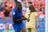 La joie de l'attaquante française Kadidiatou Diani, après avoir ouvert le score contre la Belgique, lors de leur match de l'Euro, le 14 juillet 2022 au New York Stadium à Rotherham (Angleterre)