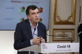 Arnaud Fontanet, épidémiologiste à  l'Institut Pasteur, s'exprime lors d'une conférence de presse, le 28 mars 2020 à Paris