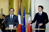 Le président français François Hollande et le Premier ministre italien Matteo Renzi lors d'une conférence de presse le 17 septembre 2015 à Modène