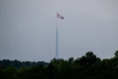 Un drapeau nord-coréen flotte au vent dans le village de Gijungdong, en Corée du Nord, le 30 juillet 2024