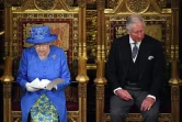 La reine Elizabeth II (g) et son fils le prince Charles, le 21 juin 2017 au parlement britannique à Londres