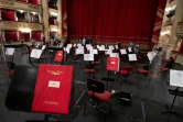 A la Scala, l'orchestre  a pris sa place au parterre, à Milan, le 7 mai 2021