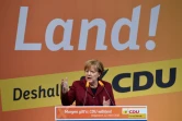 La chancelière allemande Angela Merkel le 12 mars 2016 à Haigerloch, en Allemagne, à la veille des élections régionales