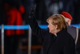 Adieux de la chancelière allemande Angela Merkel aux forces armées lors d'une cérémonie aux flambeaux à Berlin, le 2 décembre 2021