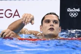 Florent Manaudou à l'issue de sa demi-finale du 50 m nage libre, le 11 août 2016 aux JO de Rio