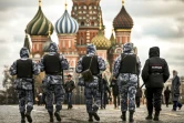 Des policiers et des membres de la Garde nationale en patrouille sur la place Rouge à Moscou, le 20 octobre 2021