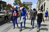 Des supporters de la France sur les Champs Elysées le 15 juillet 2018