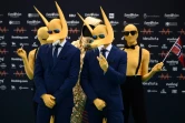 Le groupe norvégien Subwoolfer arrive à la cérémonie d'ouverture de l'Eurovision à Turin, le 8 mai 2022