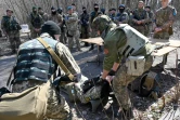 Des soldats ukrainiens s'entraînent au combat à Kharkiv, 7 avril 2022